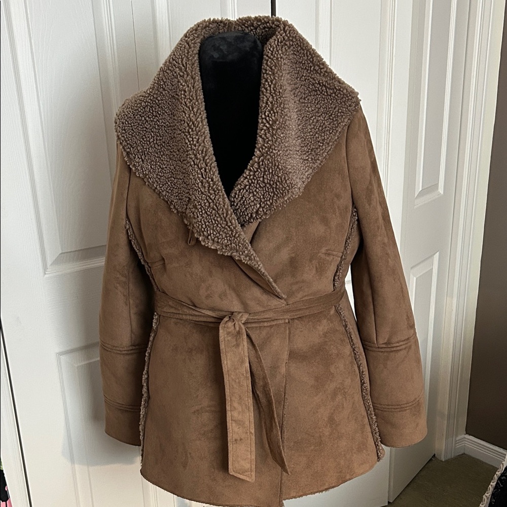 Larry Levine Tan Teddy Jacket